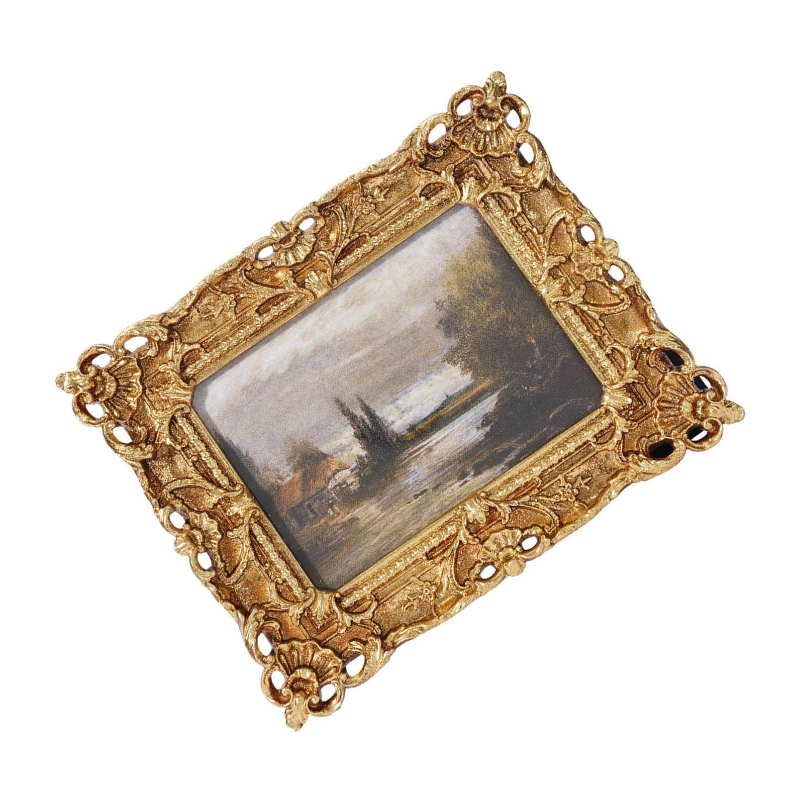 Tabletop Picture Frame, Vintage Resin Photo Frame with Carved Ornate Border for Horizontal Artwork or Photo Tabletop Shelf Display Vintage Picture Ornate Resin Holder Carved Border Horizontal Art Room