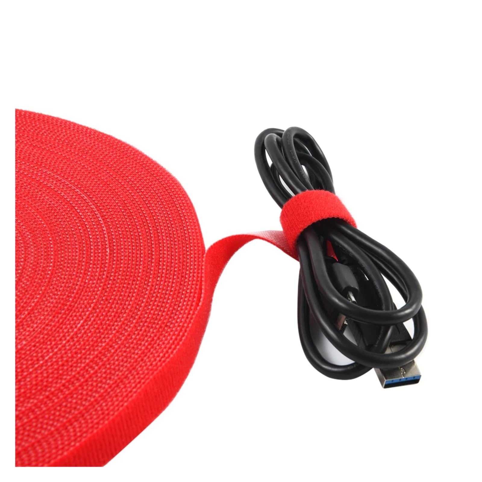 25M/Rolle 10/12/15/20/25/30/50mm Kabel Organizer USB Kabel Wickler Management Nylon Cut Krawatten Kopfhörer Kabel Kabelbinder(Red,50mm x 25M)