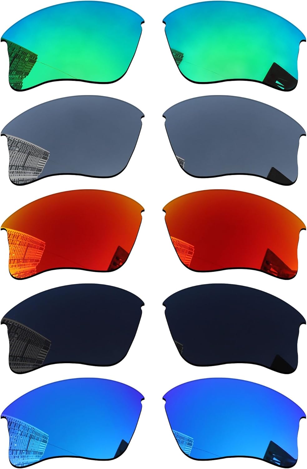Acefrog 5 Pairs Replacement Lenses for Oakley Half Jacket XLJ Sunglasses, Shatterproof, Anti-scratch, Value Pack, Polarized Lens