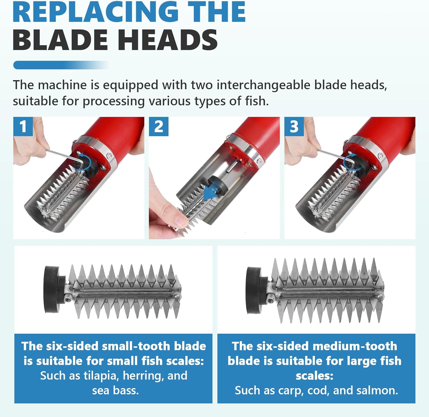 MXBAOHENG Corded Electric Fish Scaler Remover 120W, Automatic Fish Scale Scraper Waterproof Fish Scaler Cleaner Tool with Extra Blade (Red)