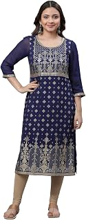 Aurelia Women's Viscose Regular Fit Casual Kurta