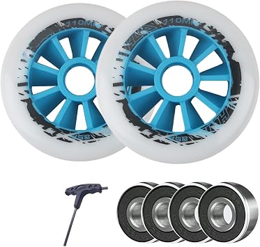 2pcs Speed Inline Skate Wheels Outdoor Indoor Replacement 90mm 100mm 110mm 85A Roller Skate Wheels for Outdoor Skating Skate with Bearings