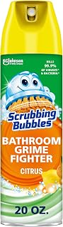 Scrubbing Bubbles Grime Fighter Foaming Aerosol Bathroom Cleaner, Citrus Scent 20oz - Kills 99.9% Germs & Soap Scum
