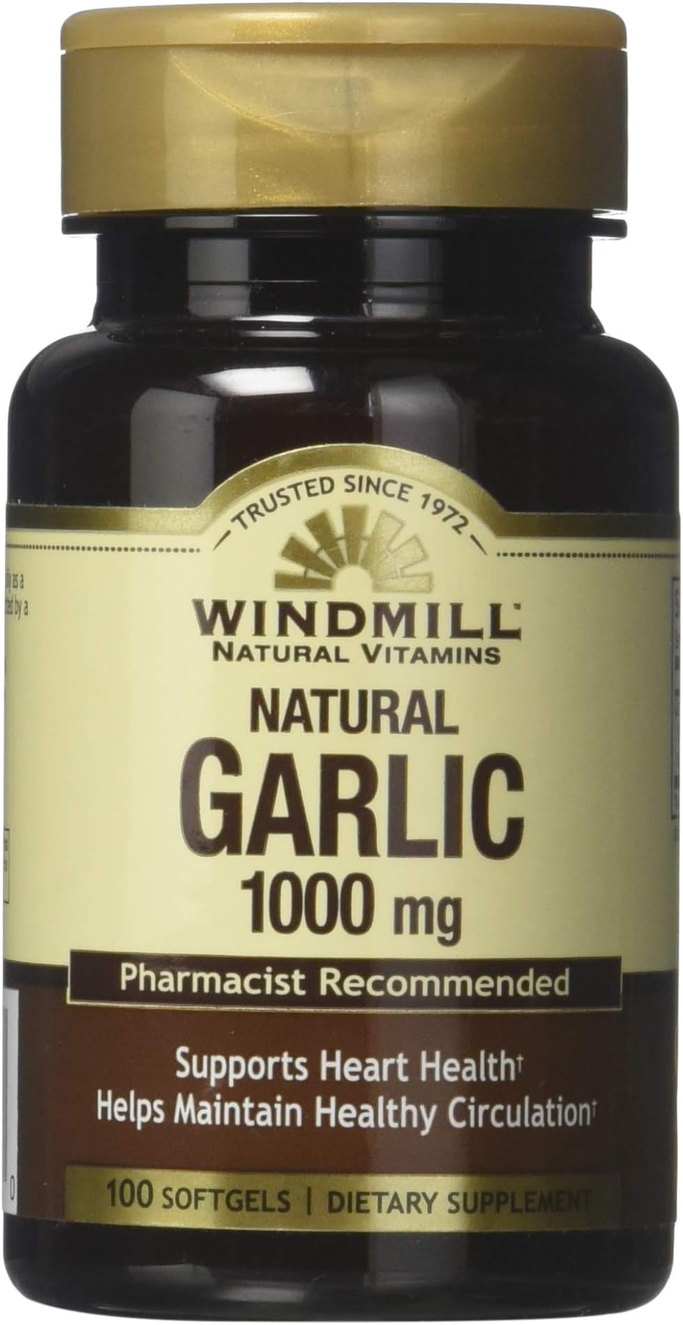 Windmill Odorless Garlic Oil 1000 mg Soft gels - 100 ea