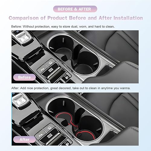 Miniatura 2 de Hynudai Sonata DN8 2020-2022 - Forros para consola central, alfombrillas para portavasos Sonata, antideslizantes, 2022, Sonata DN8, revestimiento de