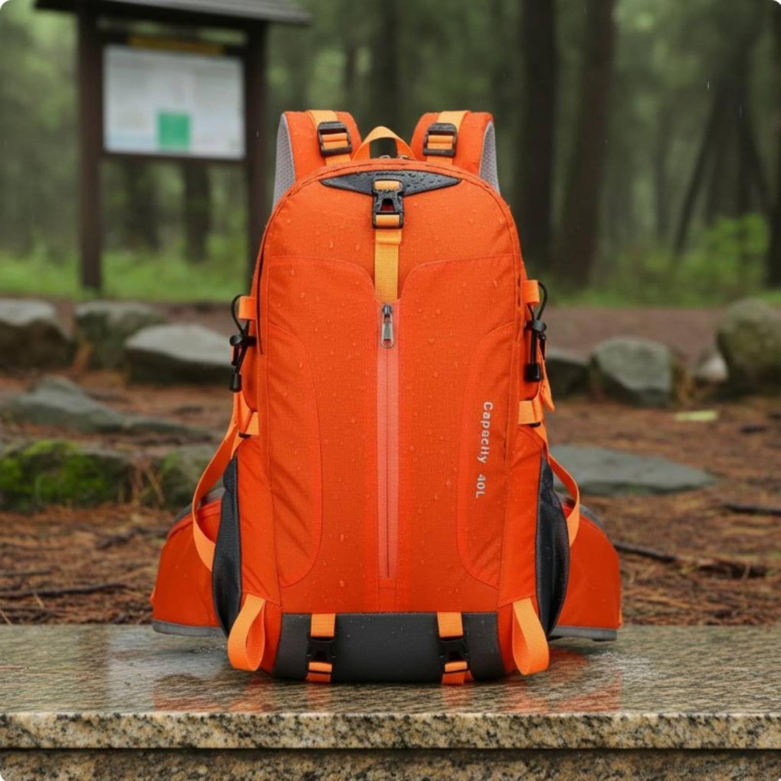 Ronyme Zaino da Escursionismo Zaino Trekking Zaino Montagna Zaino Outdoor con Capacità Grande 40l con Scomparti Punti di Fissaggio per Bastoncini Adatto a, Nero