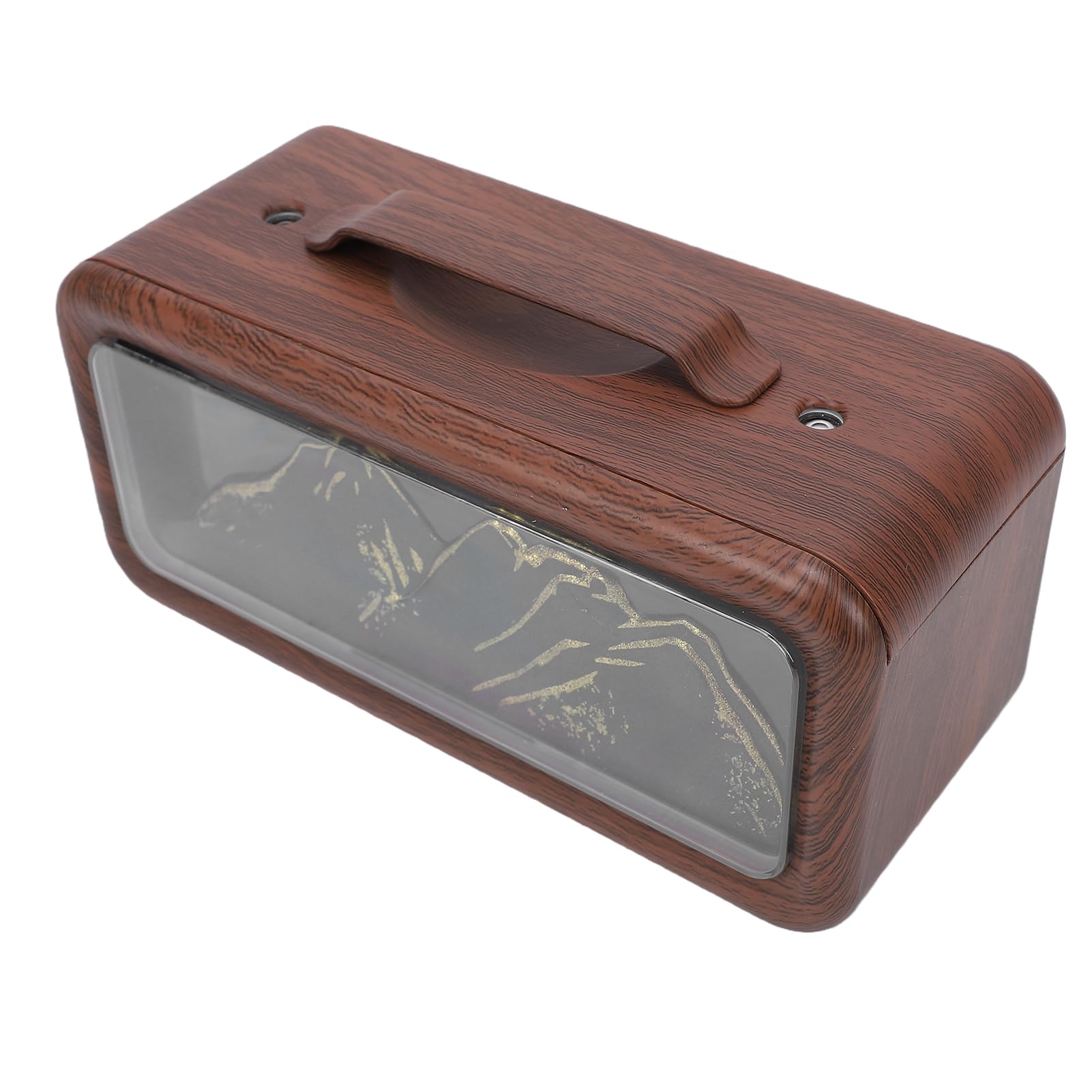Buachois Diffusore Aromaterapia Umidificatore 600ml USB Luce Montagna (Grano di legno scuro)