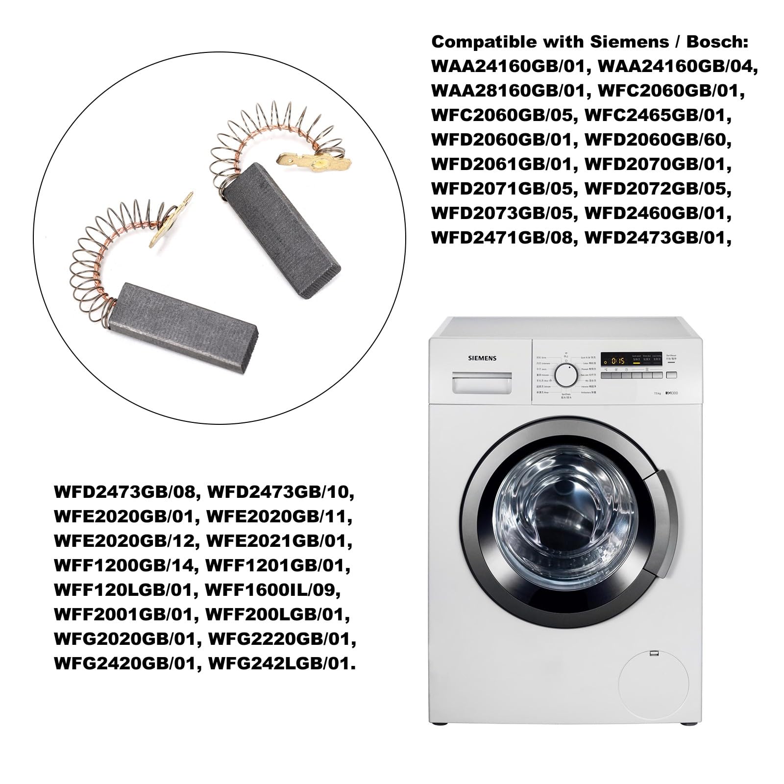 Vibsky 2 Spazzole In Carbonio Per Motore Lavatrice