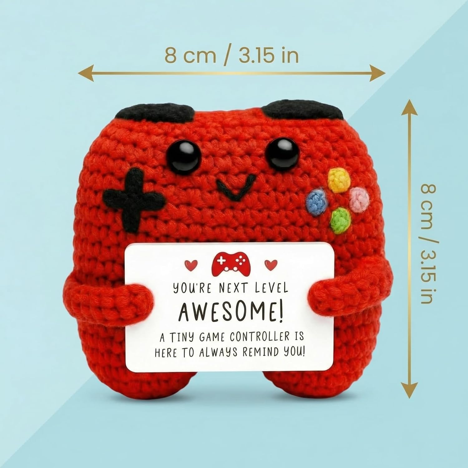 Awesome​ Crochet Game Controller Doll, Gamer Gifts​ for Men, Emotional Support​ Christmas Birthday​ Present, Positive Crochet​ Gaming Decor​ for Home Office