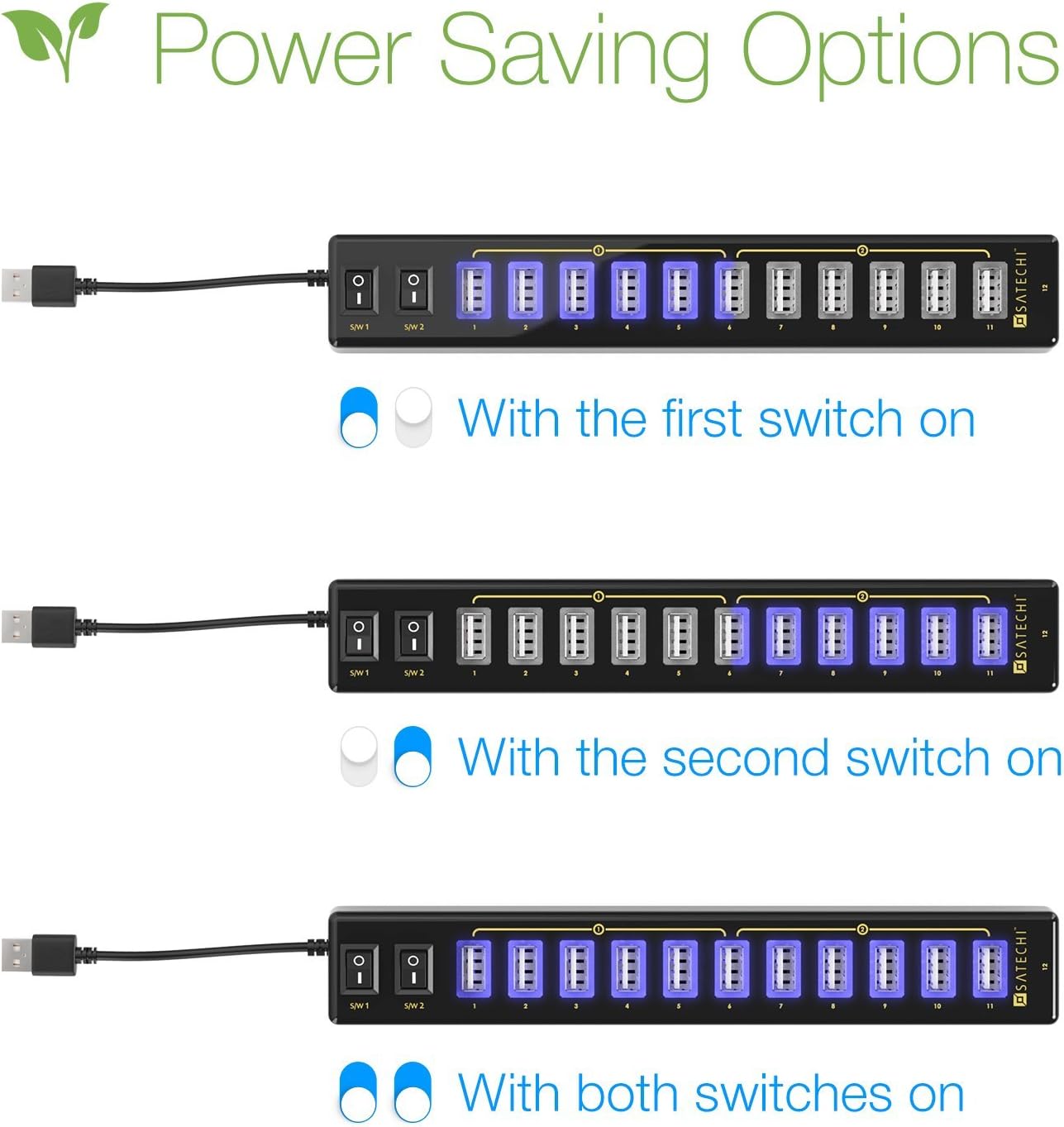 Hоttеѕt Sаlе Satechi 12 Port USB Hub with Power Adapter & 2 Control Switches for 2015 MacBook Pro, 2014 MacBook, iMac, Surface Pro, Dell XPS, PC and More