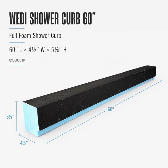 Wedi Lean Durable Waterproof Full Foam Vapor-Resistant Shower Curb 60