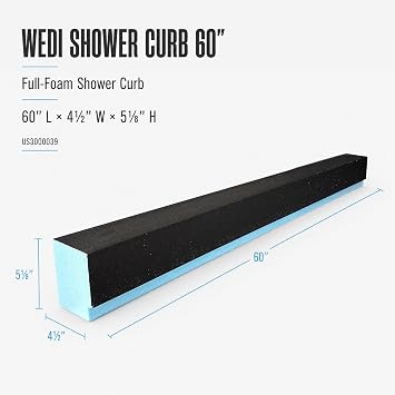 Wedi Lean Durable Waterproof Full Foam Vapor-Resistant Shower Curb 60