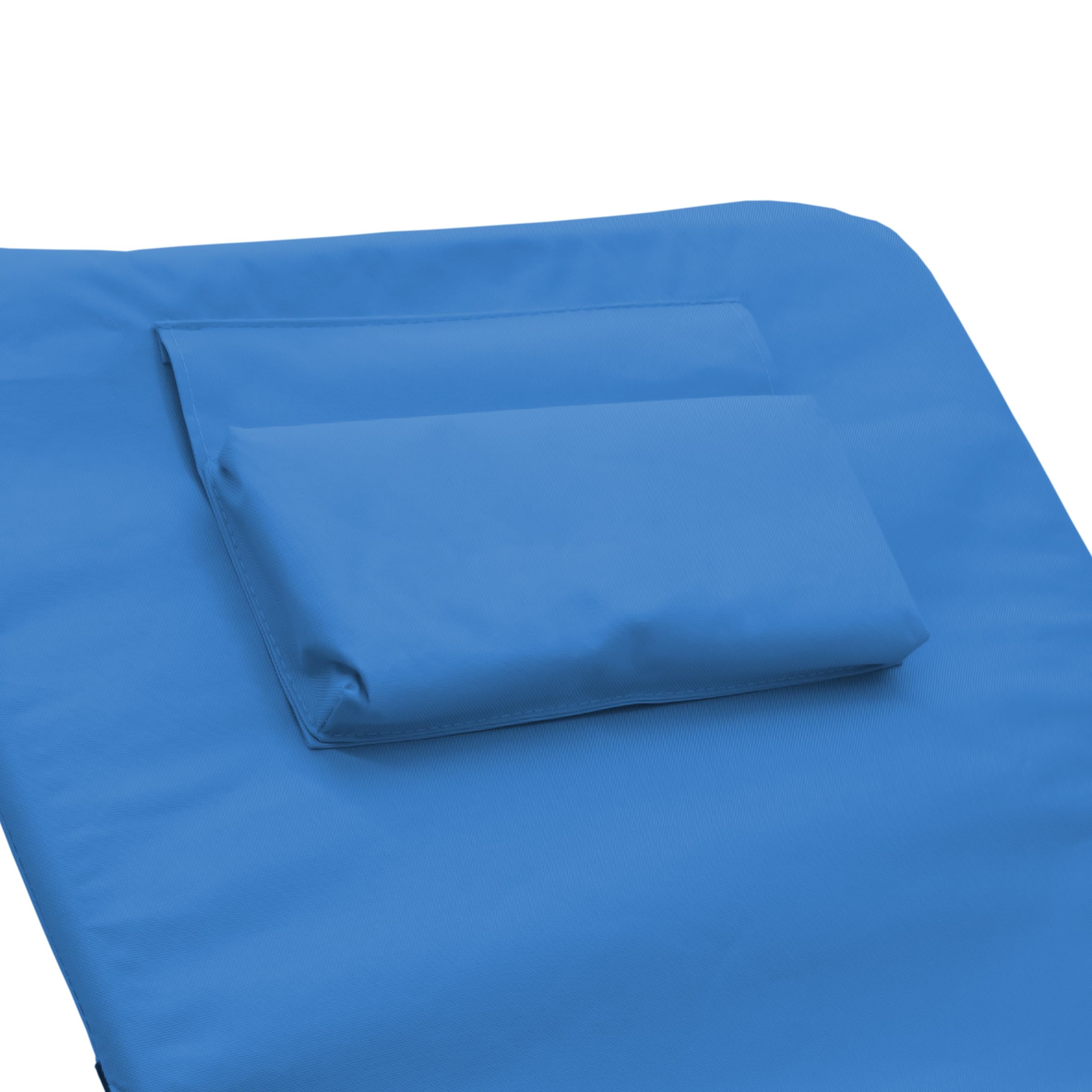Spetebo Tapis de plage avec coussin pliable bleu avec dossier réglable pour jardin, camping, pique-nique, voyage, vacances