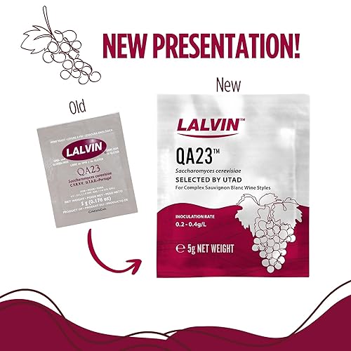 Miniatura 6 de Lalvin QA23 Levadura de vino (paquete de 5) - Hacer Mead de Sidra de Vino Kombucha en casa - 0.18 oz Sachets - Saccharomyces cerevisiae - Vendido