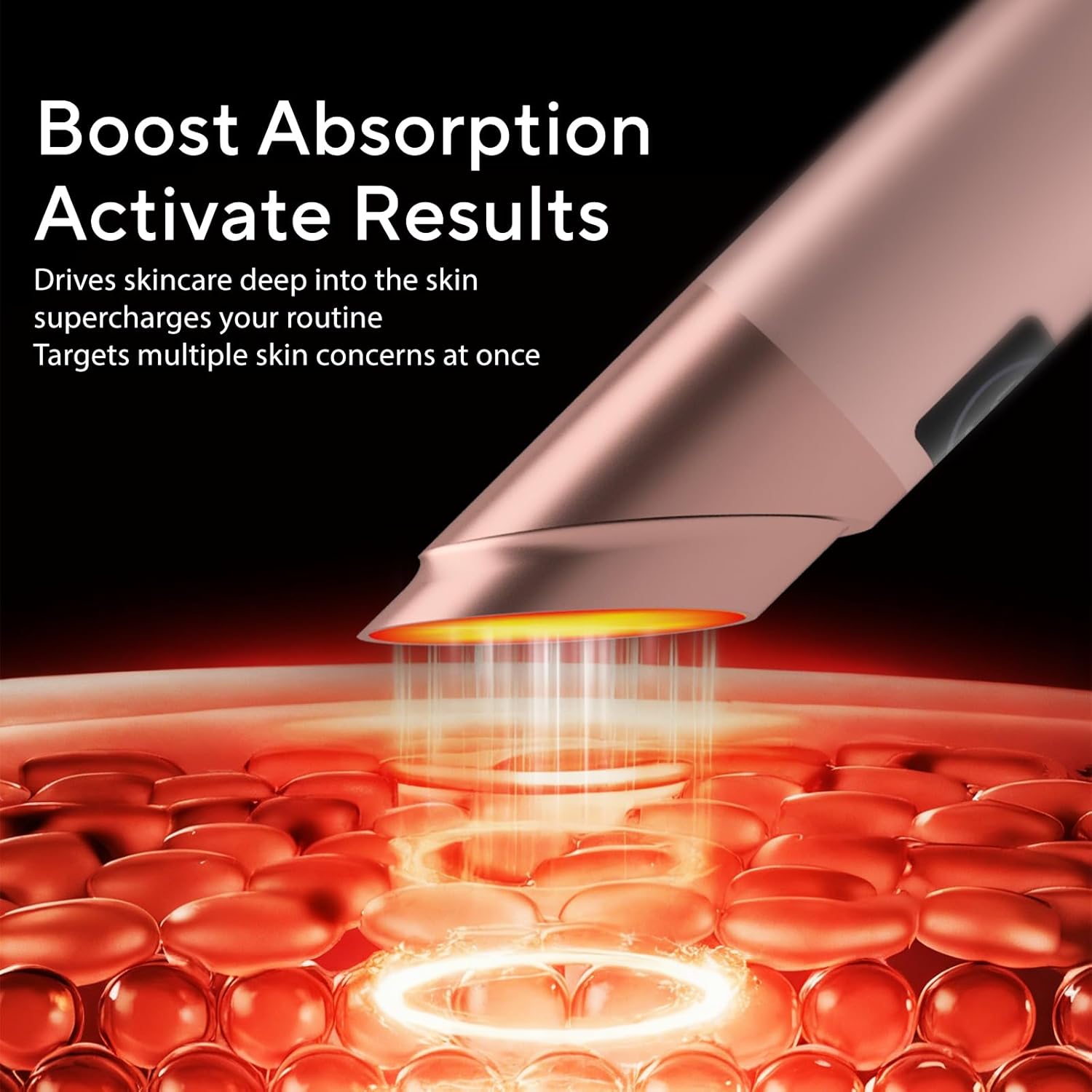 9-in-1 Glow Booster with Digital Display,Portable Facial Skin Care Device, Rose Pink Beauty Tool for Glass Skin Treatment,Rechargeable Real Glass Glow Beauty Massager with Multiple Light Modes