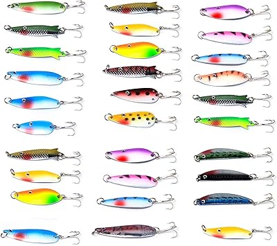 Amazon Co Jp Agool スプーン ルアー 管釣り 渓流釣り メタルスプーン トラウト バス釣り 30個入り 実積の爆釣カラー全部揃い 4 5g 9 6g ナマズ マス ニジマスなど スポーツ アウトドア