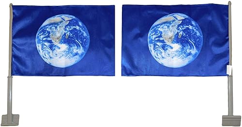 Paquete de 2 banderas de nailon de doble cara de 12 x 18 pulgadas, 12 x 18 pulgadas, color azul tierra