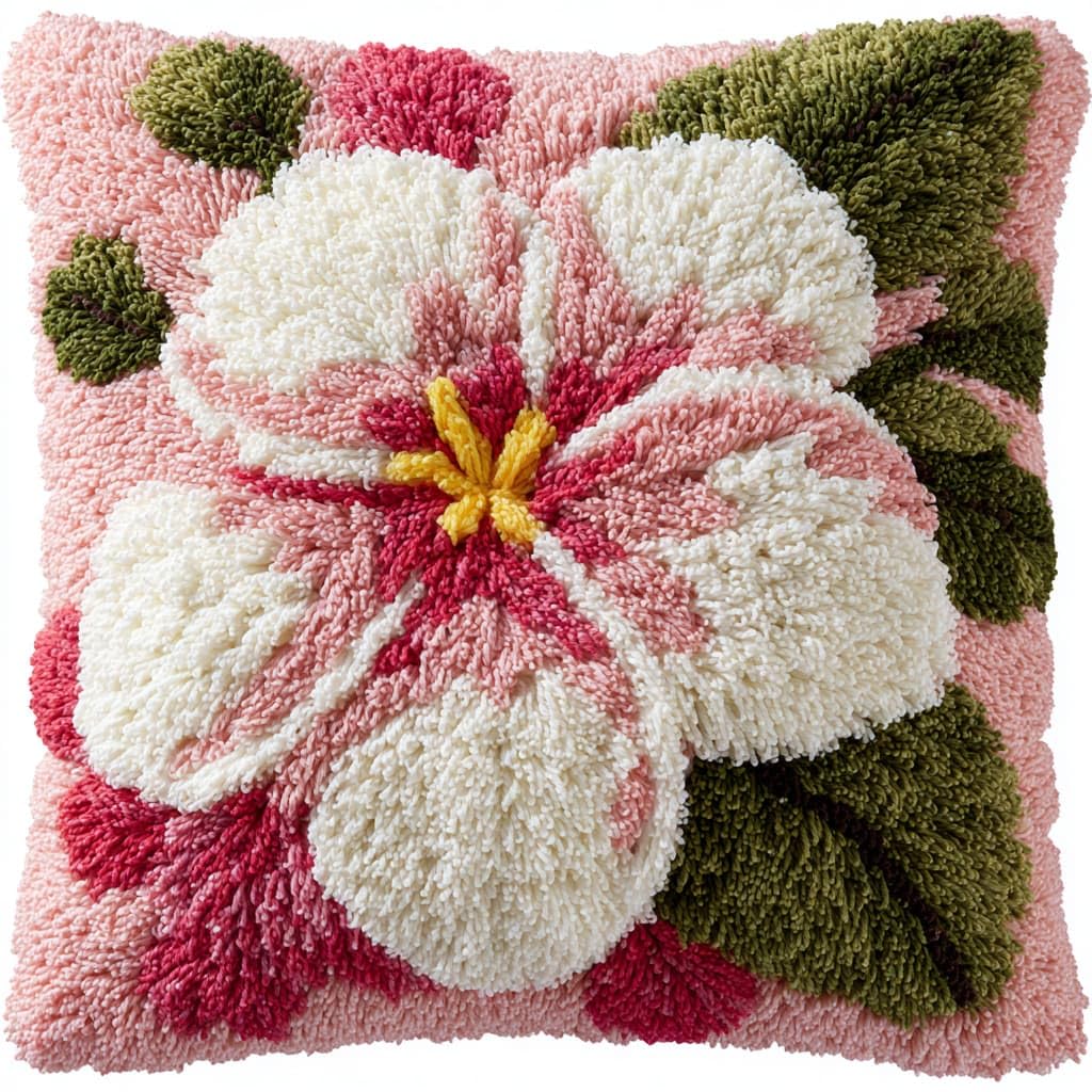 WallustrioaW Latch Hook Cushion Kits,Frangipani