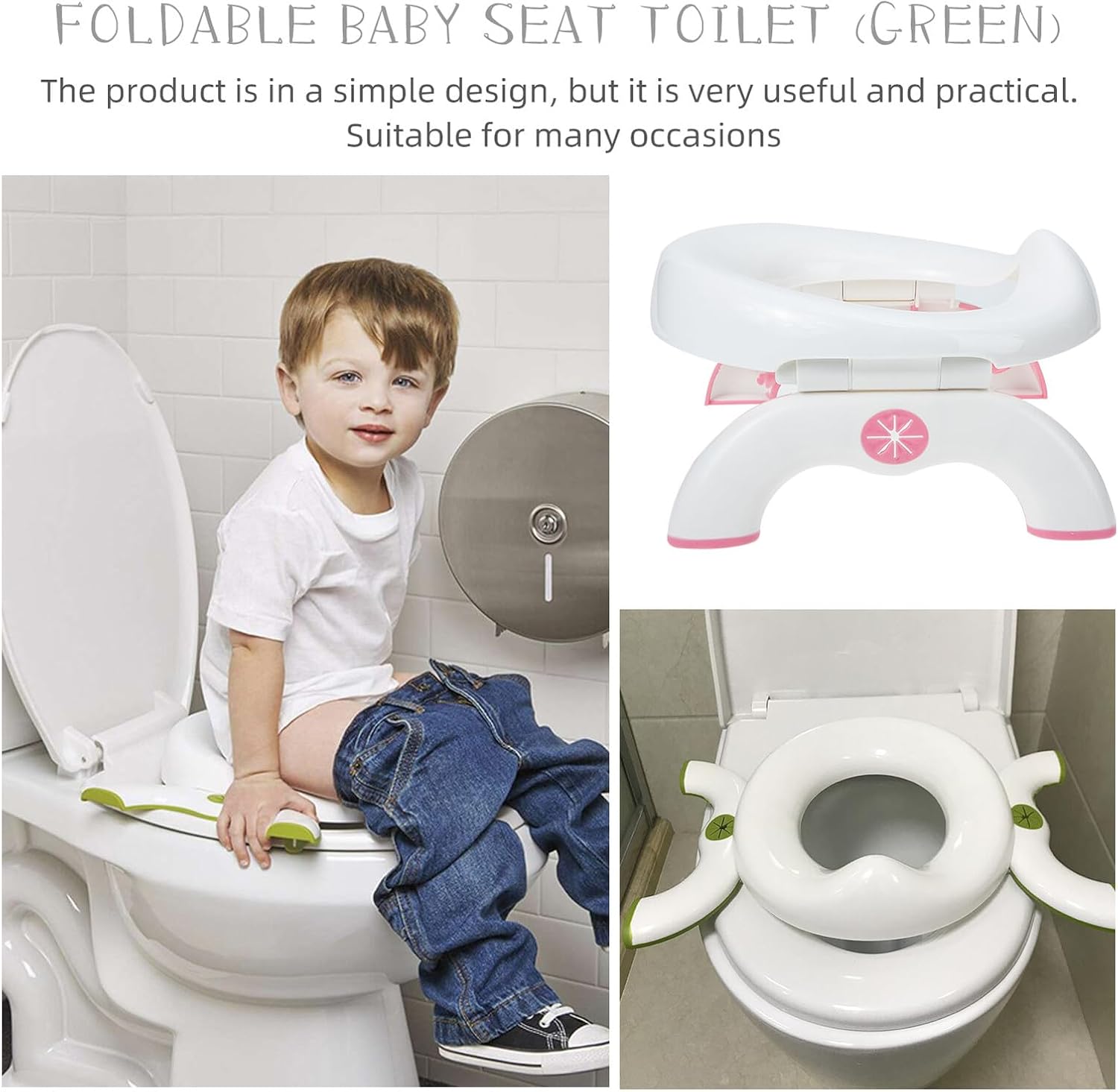 Portable Folding Travel Potty Seat for Boys and Safe Toilet for Car and Outdoor Use Convenient Foldable S Training Toilet Pink