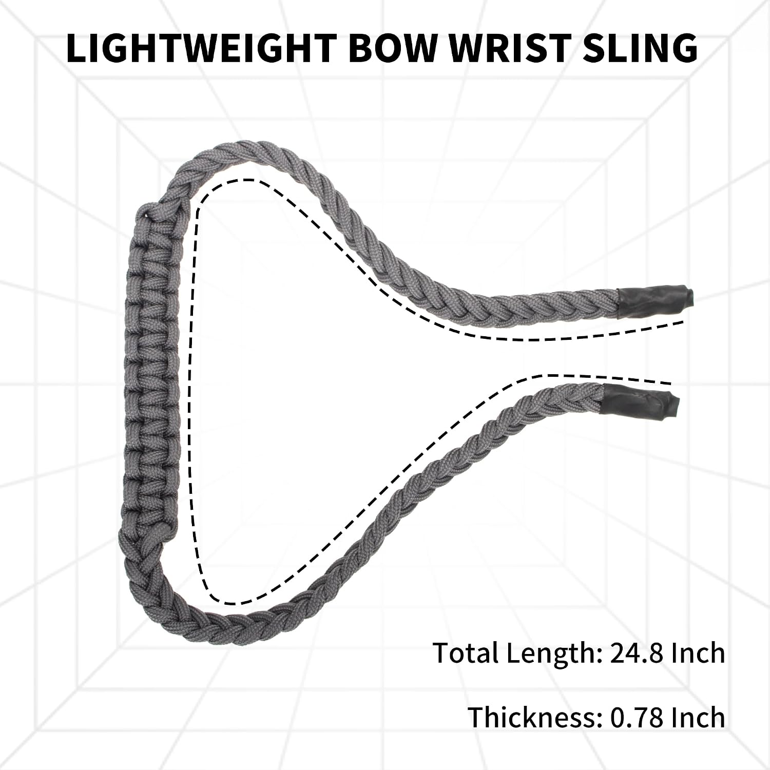 Archery Bow Wrist Sling, Adjustable Tight Paracord Strap with Leather Yoke for Stabilize Compound Bow Hunting Accessories