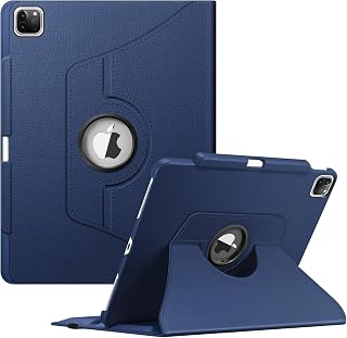 Fintie Rotating Case for iPad Pro 12.9-inch 6th Generation 2022-360 Degree Swiveling Protective Cover with Pencil Holder, Auto Sleep/Wake, Also Fit iPad Pro 12.9" 5th/4th/3rd Gen, Navy