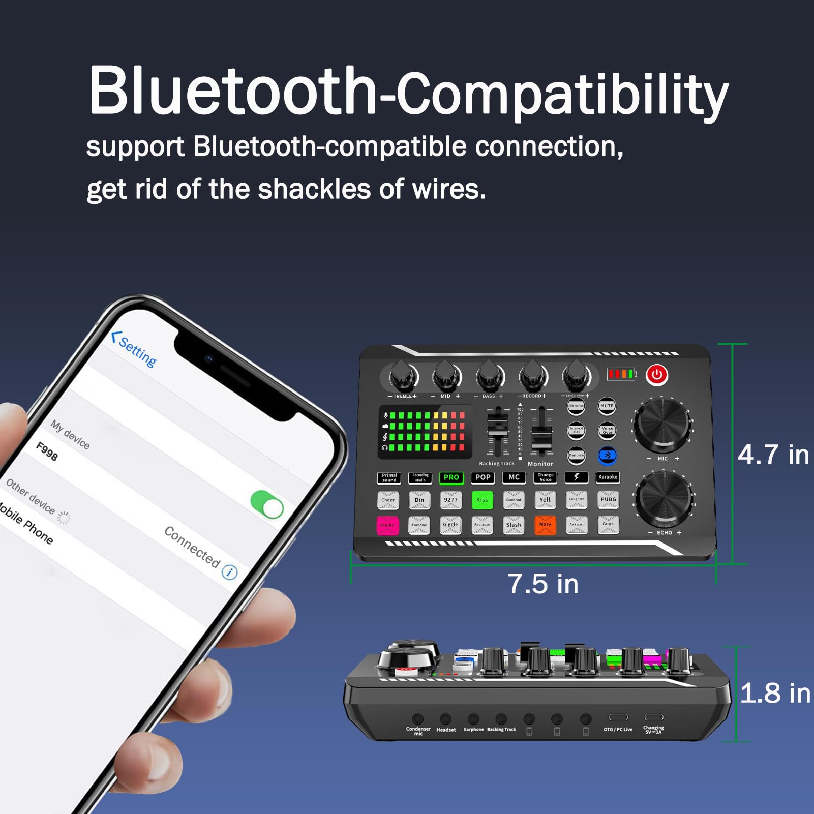 Amazon.com: F998 Live Sound Card & Audio Mixer with 16 Voice