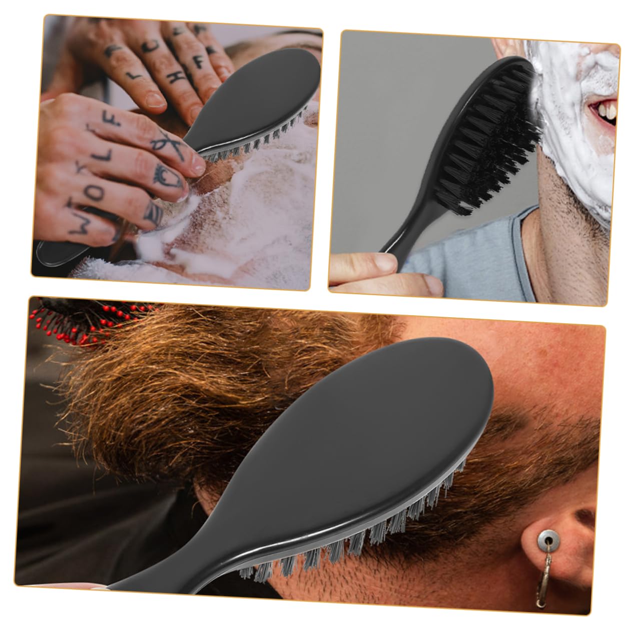 8pcs Men's Barber Hair Cutting Brush Beard Grooming Tool Soft Bristle Face Brush Portable Shaving Kit