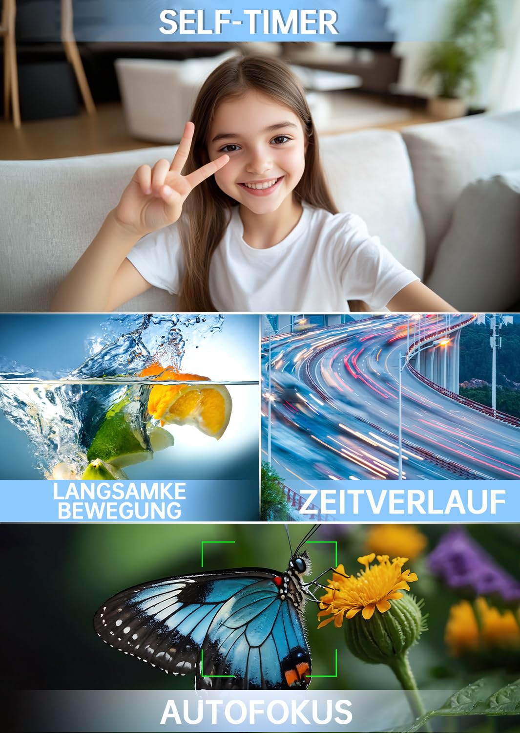 Digitalkamera 4K 64 MP, Dual-Display 18X Digitalzoom, Mini-Kompaktkamera für Vlogging (tragbar), inkl. 2 Akkus, ideal für Kinder, Teenager, Schüler, Anfänger