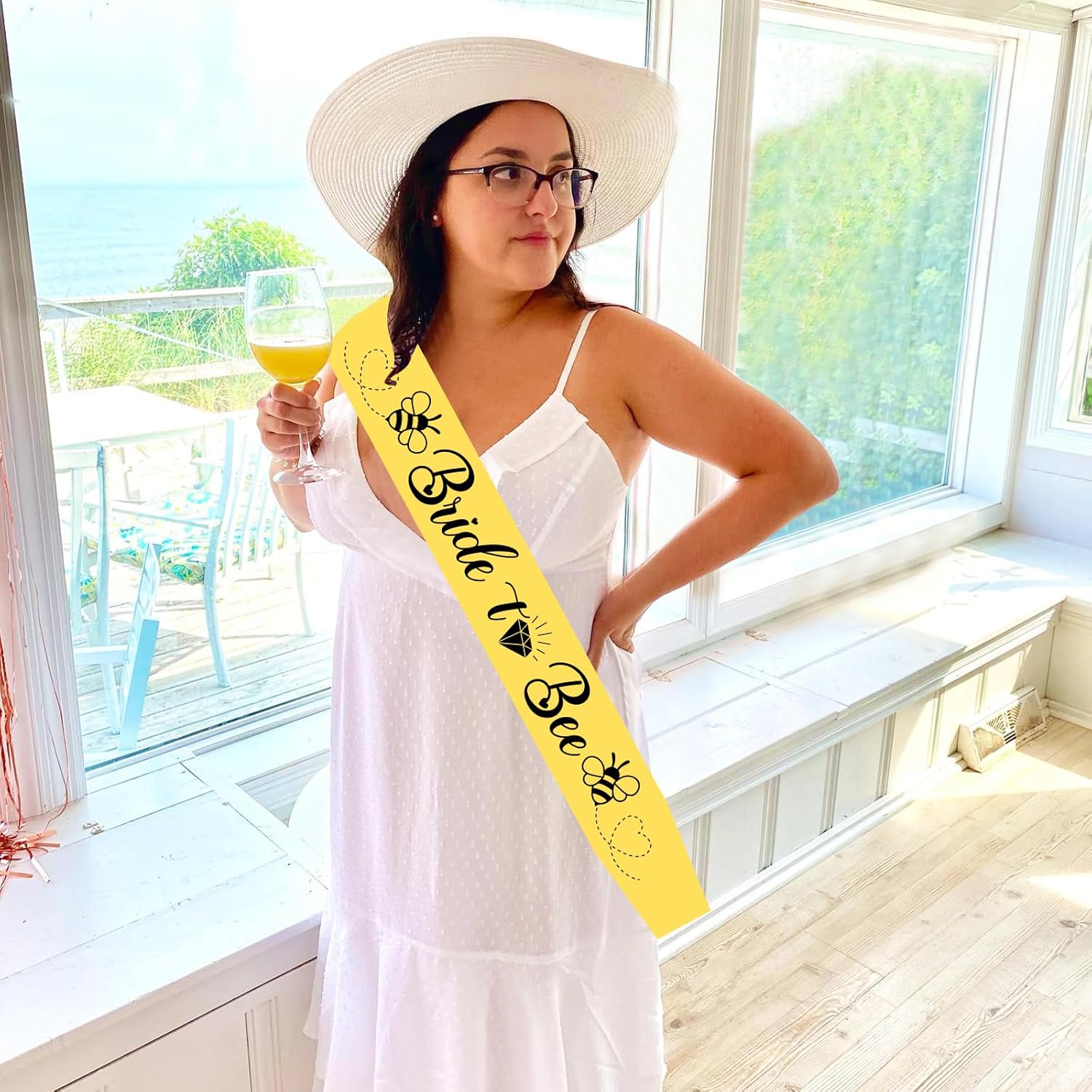 Bride To Bee Sash for Bridal Shower - Bee Bachelorette Party Decorations, Bride To Bee Bridal Shower Party Decor, Bee Themed Engagement Wedding Party
