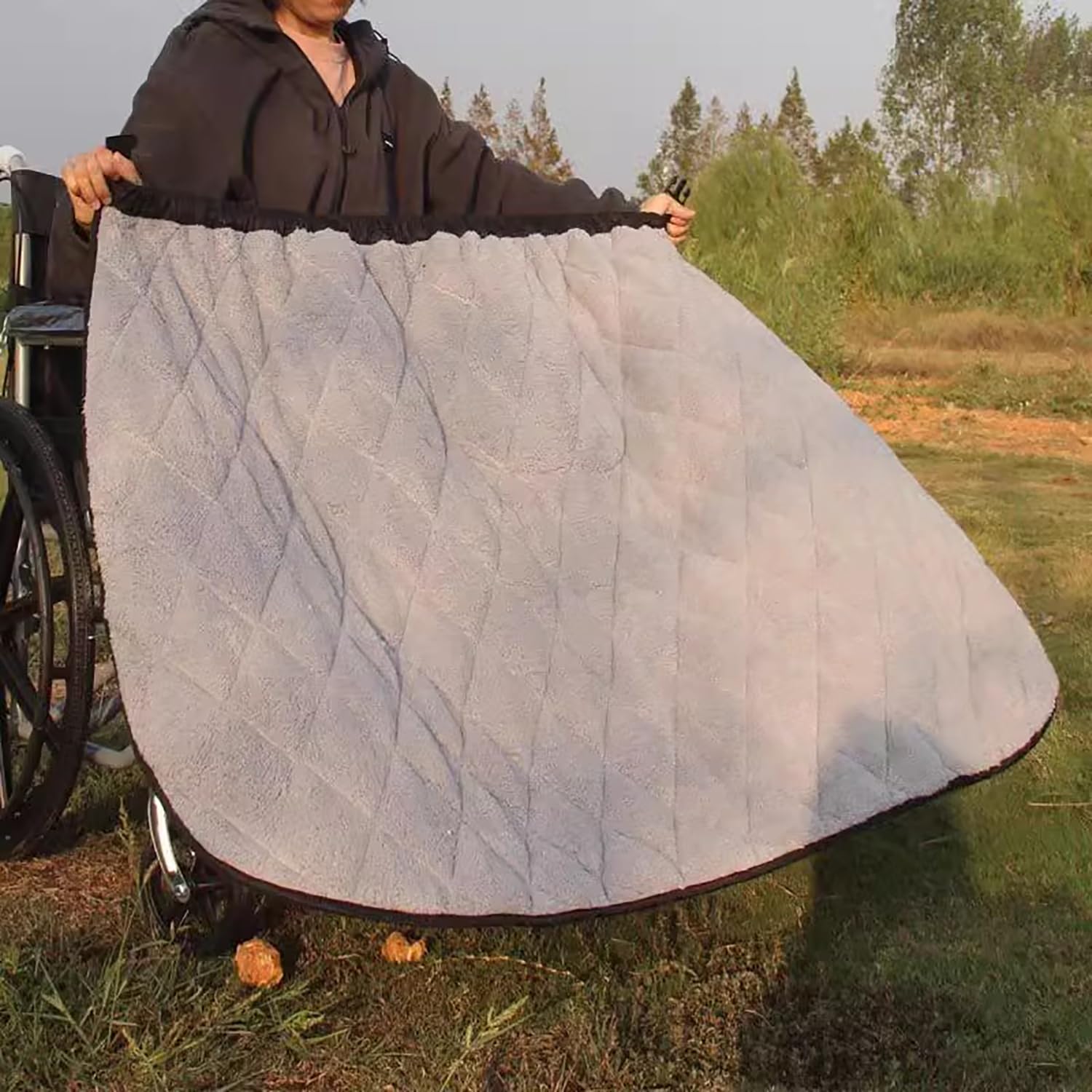 Manta de Invierno para Silla de Ruedas para Uso en Exteriores, Manta térmica Resistente al Viento para la Parte Inferior del Cuerpo y Las piernas, Funda de Delantal con