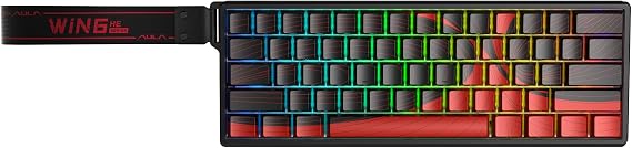 Aula Win60 He Max Manyetik Klavye Rapid Trigger Wing Chun Switch 8000Hz RGB TKL Hot Swap Oyuncu Klavyesi Kırmızı