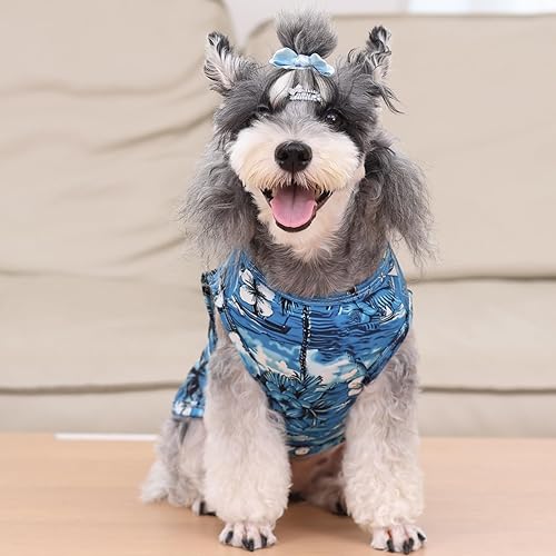 Miniatura 57 de CuteBone Paquete de 2 camisas para perros, ropa suave para mascotas, chaleco de verano transpirable para cachorros pequeños y ropa elástica