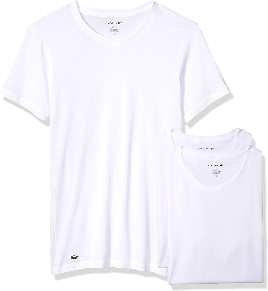Amazon.com: Lacoste Playera de cuello redondo de algodón para hombre, 3  unidades, Playera de algodón con cuello redondo, 3 unidades, S : Ropa,  Zapatos y Joyería