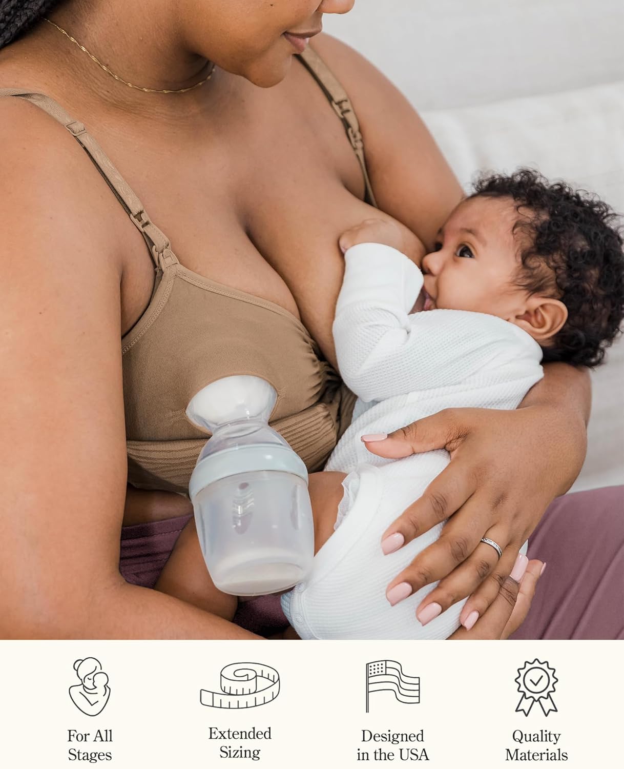 Kindred Bravely Sublime Pumping Bra Hands Free, Adjustable Pumping & Nursing Bra with EasyClip for All Breast Pumps - Image 6