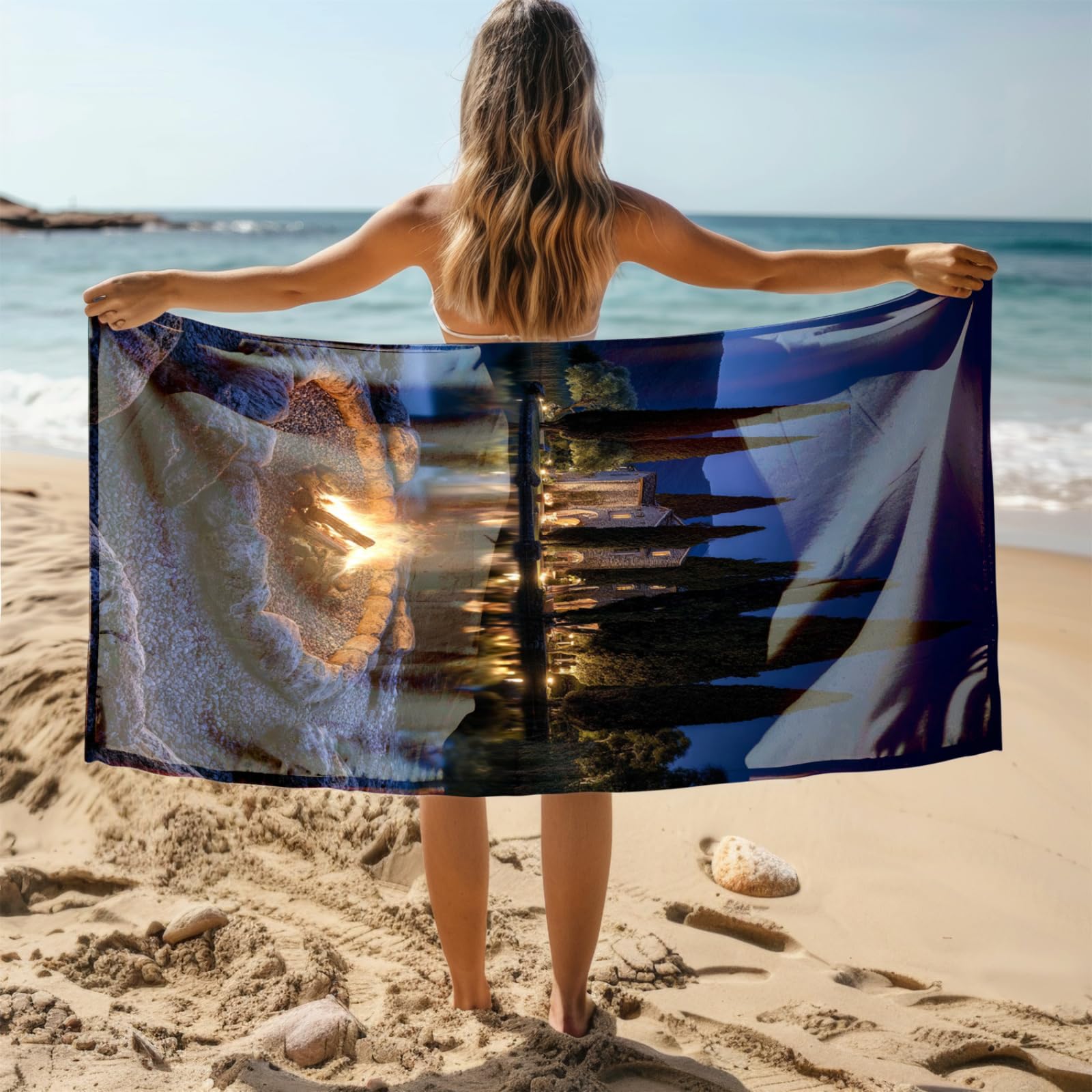 Genérico Toalla Playa 90X180 Cielo Azul