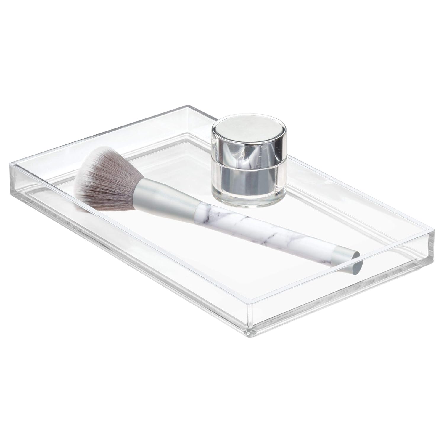 iDesign Bathroom Tray for Towels Cosmetics and Accessories The Clarity Collection 8 68 x 5 34 x 0