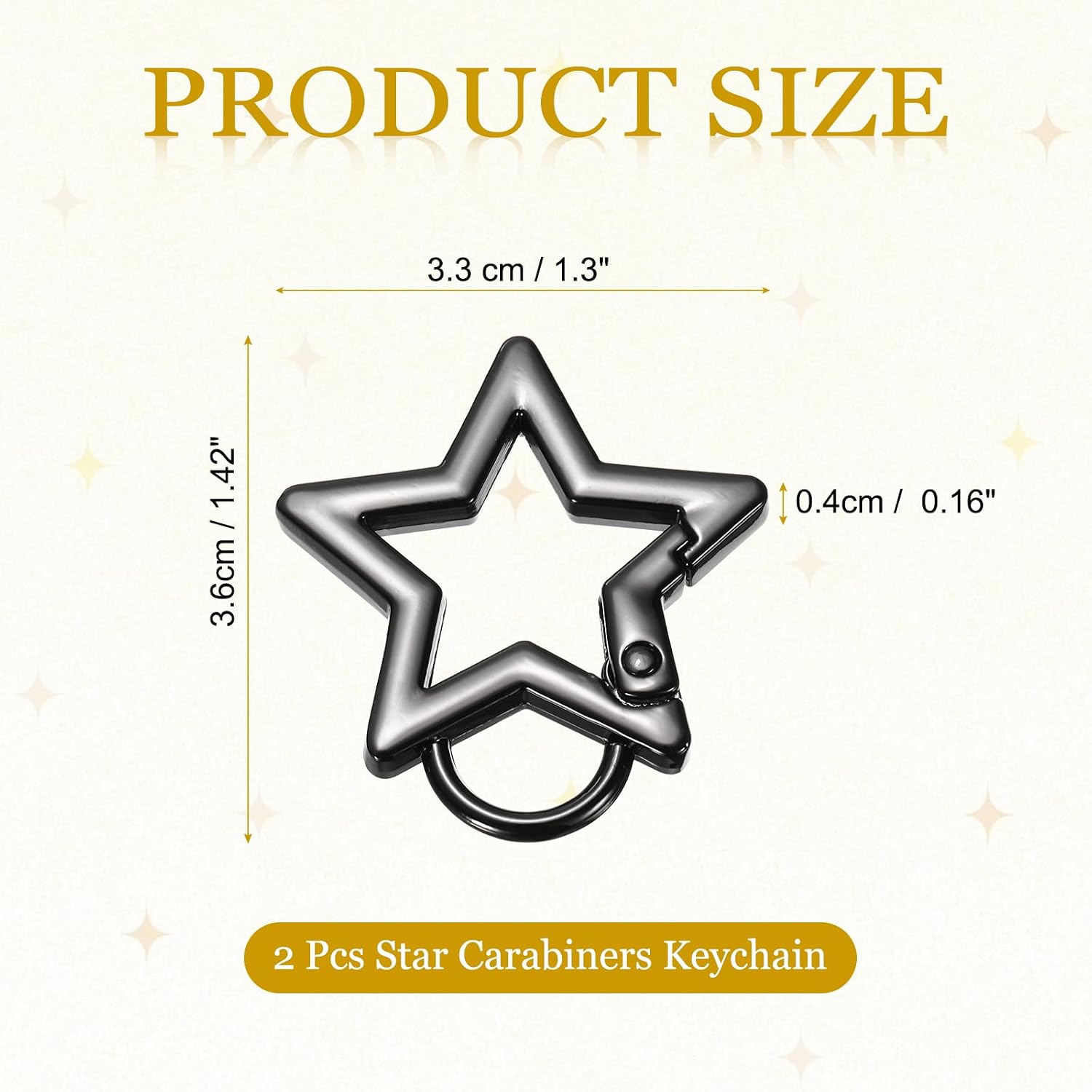 PATIKIL Star Carabiners Keychain Zinc Alloy Heavy Duty Star Shaped Keychain Clip for Camping Hiking Backpack Keys Outdoor Gear image 2