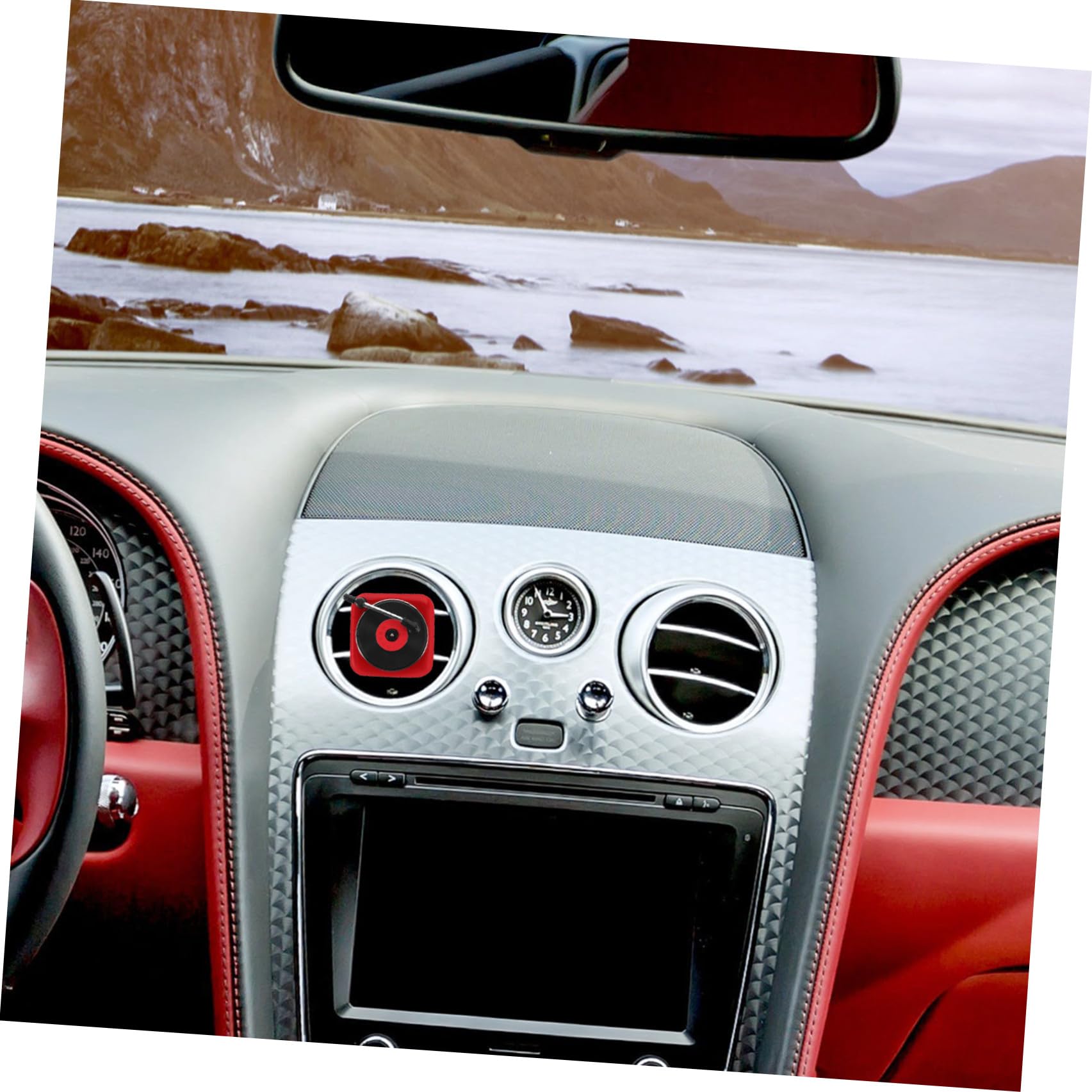 OUNONA Retro Schallplattenspieler Parfümclip Auto Lufterfrischer Duftstecker mit Kunststoff Eliminiert Unangenehme Gerüche und Schafft Sommeratmosphäre im Auto