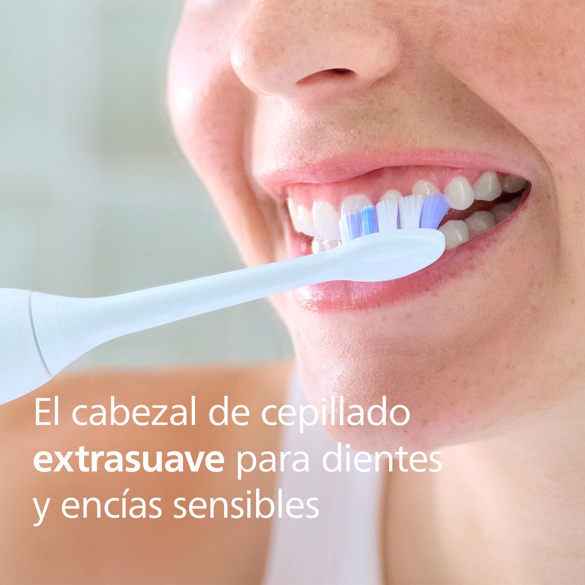 Philips Sonicare S2 Sensitive, cabezales de cepillo dental de repuesto originales, blanco, paquete de 6, HX6056/87