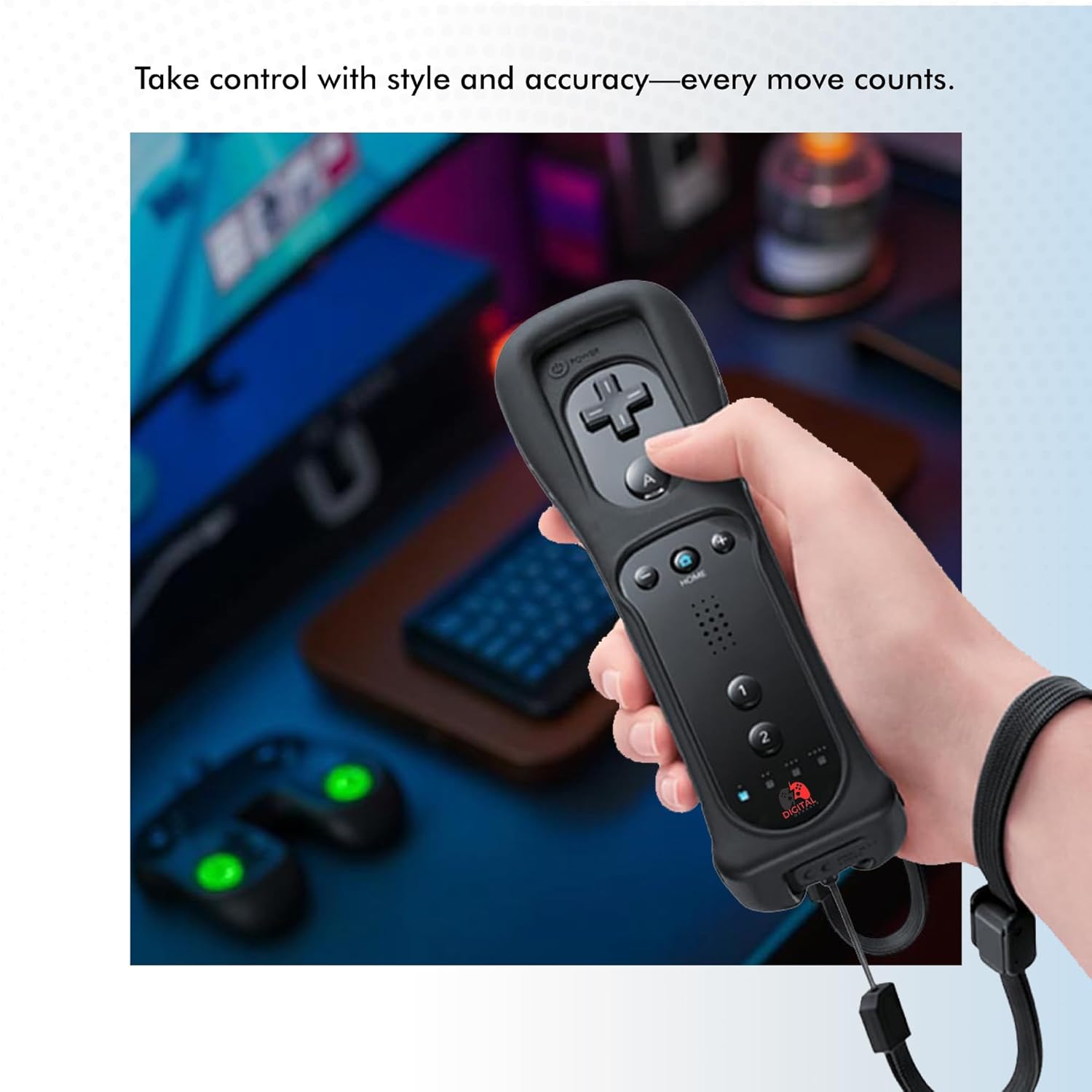 Digital Dynasty 2 Pack Wii Controller with Nunchucks - Wii Remote with Nunchucks Compatible with Nintendo Wii & Wii U (Black) - Image 5