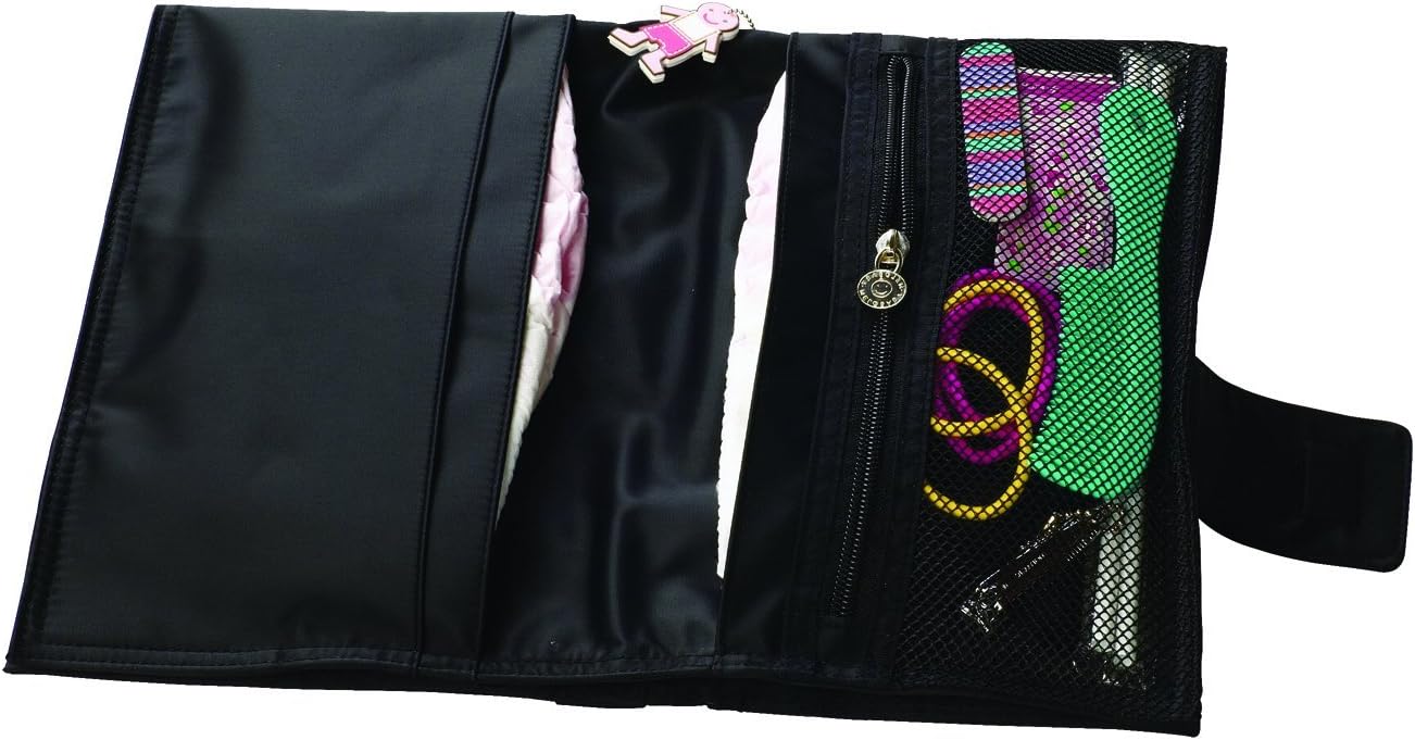 MELOBABY All-In-One Nappy Wallet and Change Mat (Black and Charcoal)