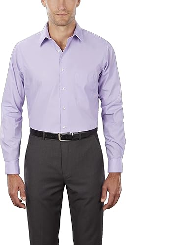 Van Heusen Tall Fit Dress Shirts Poplin Camisa de Vestir, Lavándula, 51 cm Collo