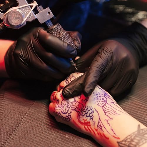 Miniatura 8 de Guantes de nitrilo de 4 mil sin polvo, guantes de limpieza desechables sin látex, 100 unidades