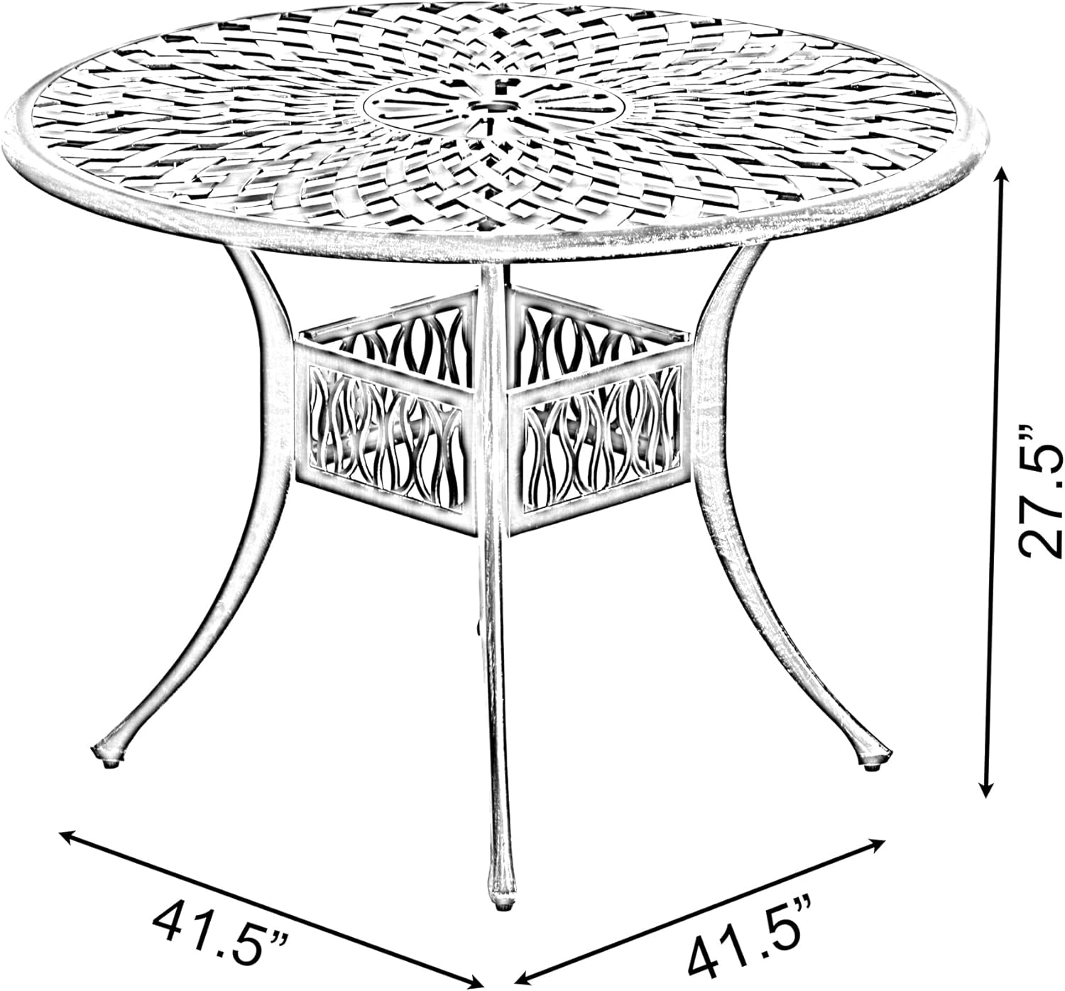 Gardenised Indoor and Outdoor Bronze Dinning Table Bistro Patio Cast Aluminum.