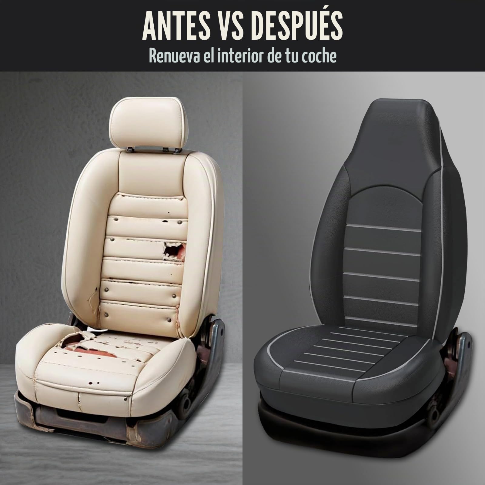 AUTOYOUTH Fundas de Asiento de Coche Delanteras de Piel sintética, Estilo de Moda, Asiento de Coche con Respaldo Alto, Protector de Asiento de Coche