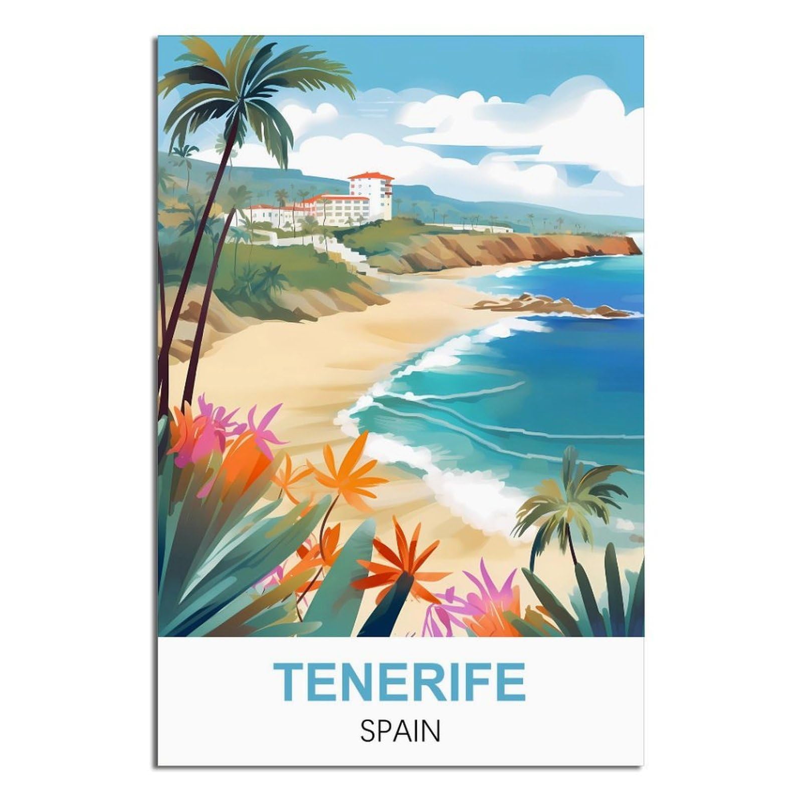 Ktywz A484 Metal Tin Sign Plaque Poster Tenerife Spain Decorative Wall Art Plaqueretro Metal Wall Hanging Sign For Bar, Pub, Restaurant, Or Home Decor 20X30cm