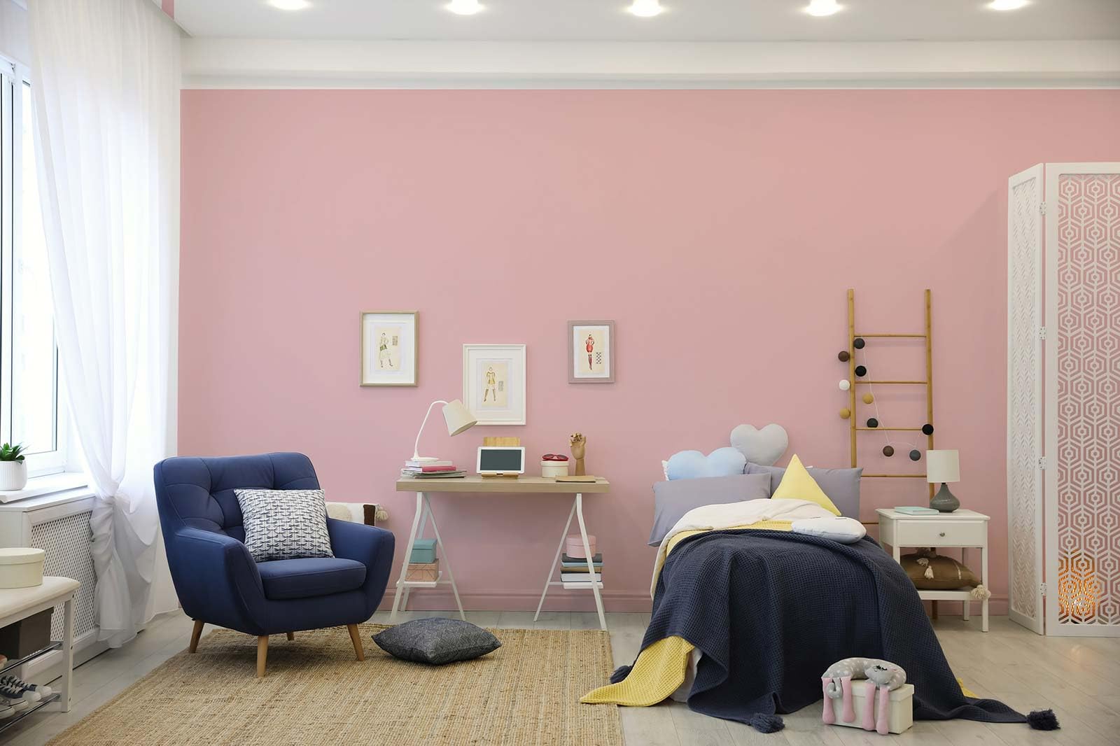 BRICOFLOR Rosa Farbe für Wand und Decke Design Wandfarbe altrosa ideal für Mädchenzimmer und Schlafzimmer in 1l, 2,5l und 5l Baumarkt