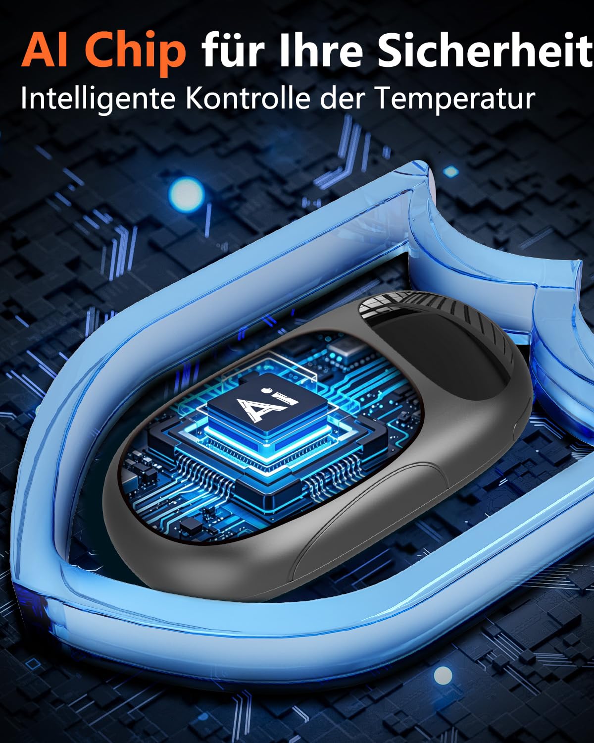 DDKJ Handwärmer Elektrisch Magnetisch - 2er Pack Beidseitig Taschenwärmer Aufladbar，LED-Display & 3 Heizstufen Hand Warmers, Klein Wiederverwendbar Hand Wärmer für Kinder Männer Frauen - Schwarz