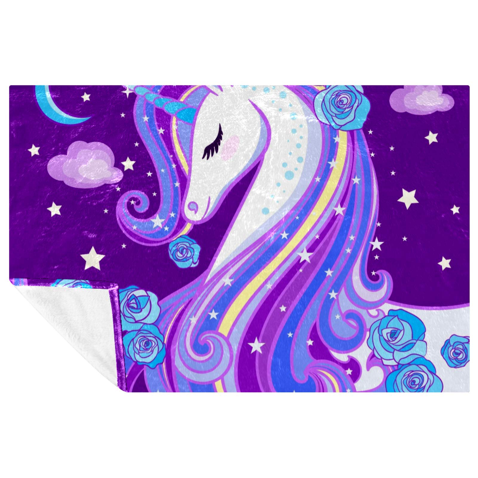 Couverture licorne plaid doux 150x100 cm id&eacute;e cadeau anniversaire