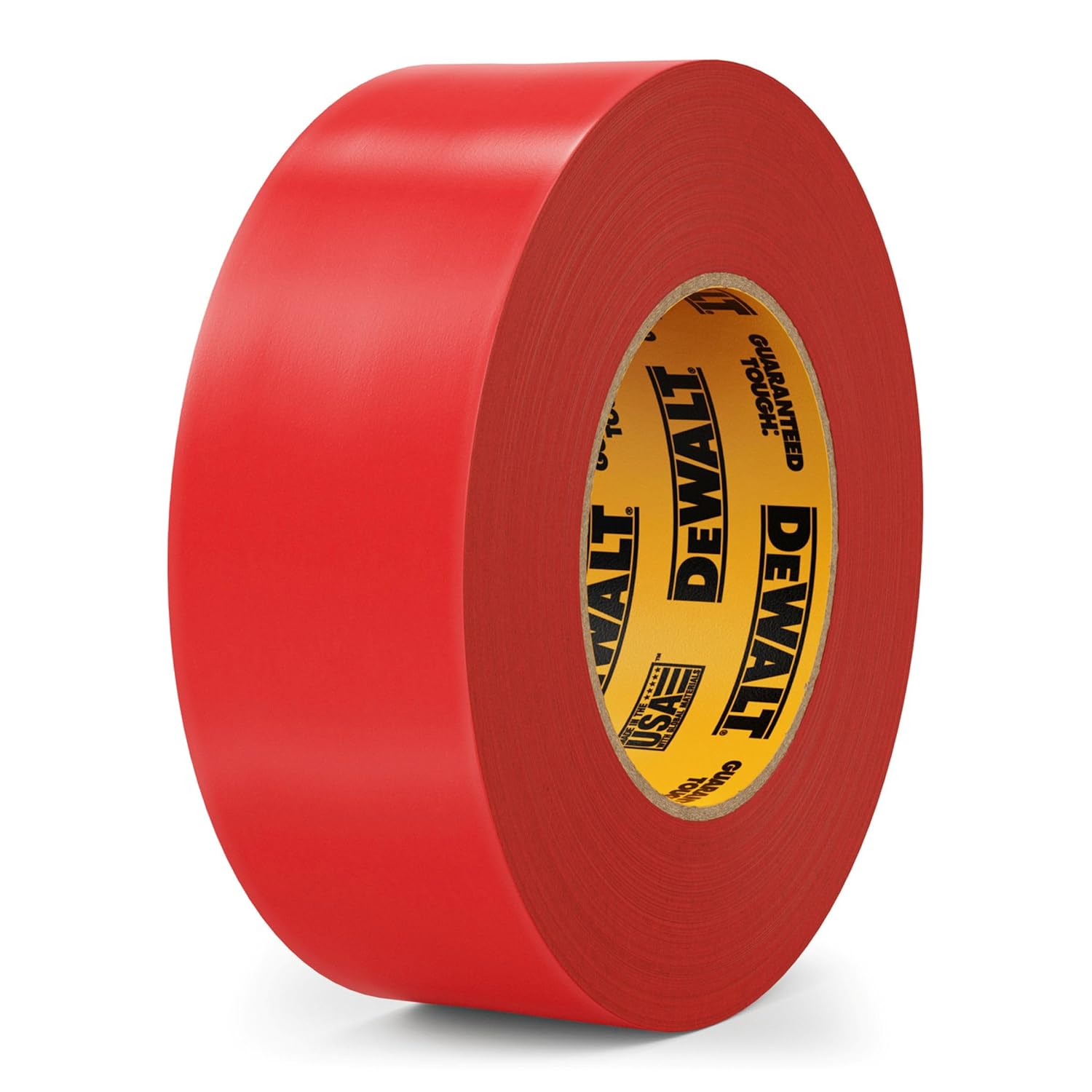 DEWALT Construction Tape, Red PE Film, 1.88 in x 60 yd, Heavy Duty Outdoor Tape, Clean Removal, UV Resistant 90-Day, All-Weather Adhesive, Single Roll